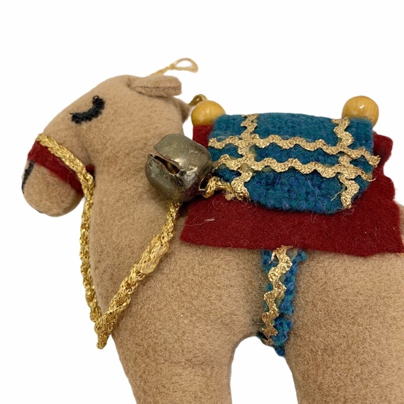 Vintage Plush Camel Christmas Holiday Ornaments Saudi Arabia Bundle of 3 - Picture 6 of 8